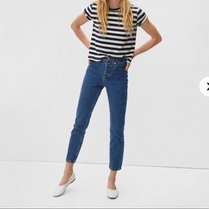 Everlane: the 90s cheeky jean (medium blue color)